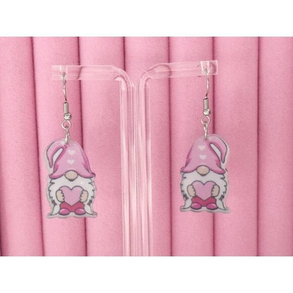 Valentine's Gnome Earrings with Hook - Picture 1 of 3
